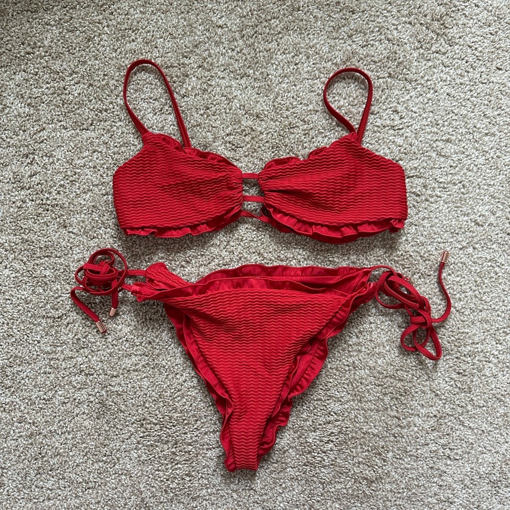 Lounge Red Ruffle Bikini